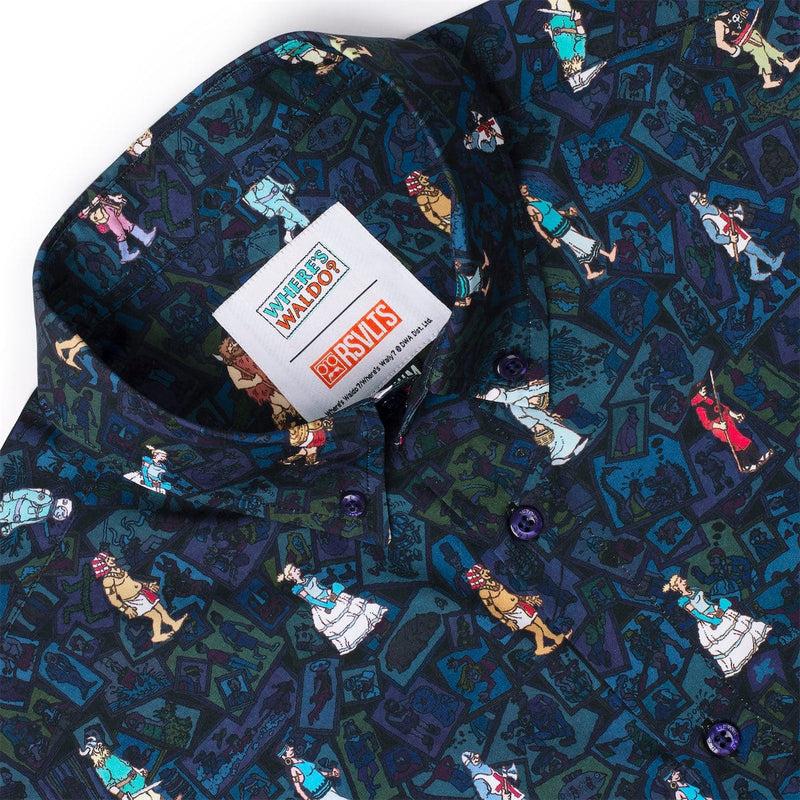 RSVLTS When's Waldo? KUNUFLEX Short Sleeve Shirt in Blue — detail 6