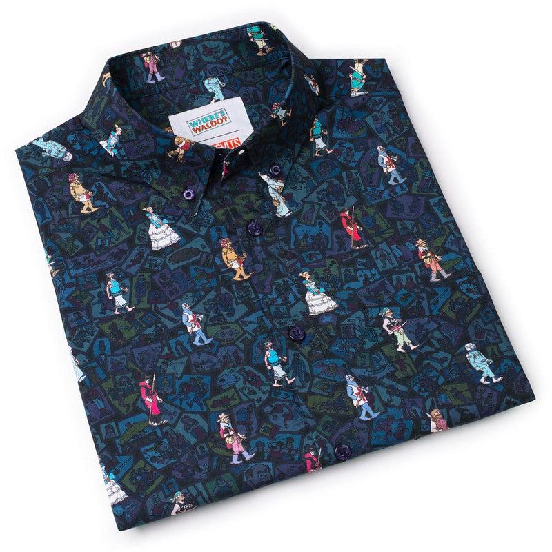 RSVLTS When's Waldo? KUNUFLEX Short Sleeve Shirt in Blue — detail 8