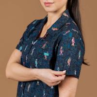 RSVLTS When's Waldo? Women's KUNUFLEX Short Sleeve Shirt in Blue — detail 3
