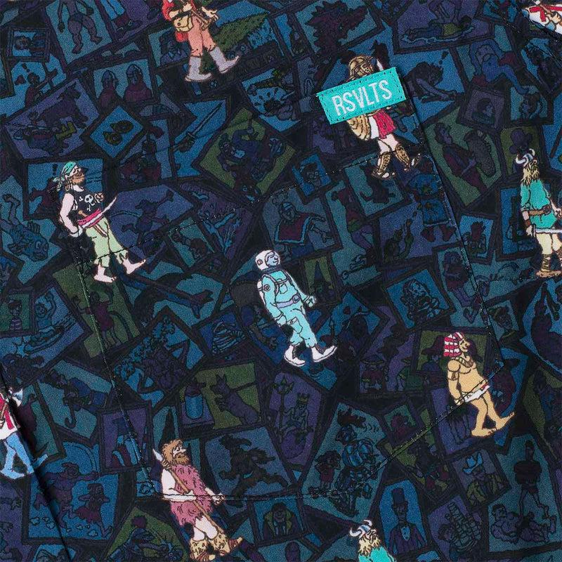 RSVLTS When's Waldo? Women's KUNUFLEX Short Sleeve Shirt in Blue — detail 4