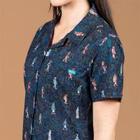 RSVLTS When's Waldo? Women's KUNUFLEX Short Sleeve Shirt in Blue — detail 5