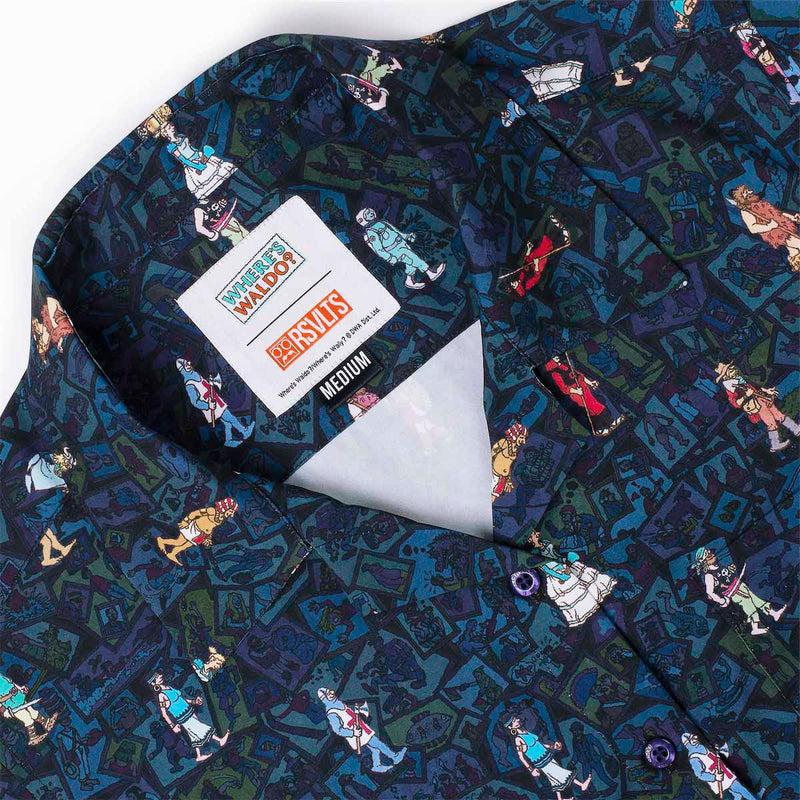 RSVLTS When's Waldo? Women's KUNUFLEX Short Sleeve Shirt in Blue — detail 6