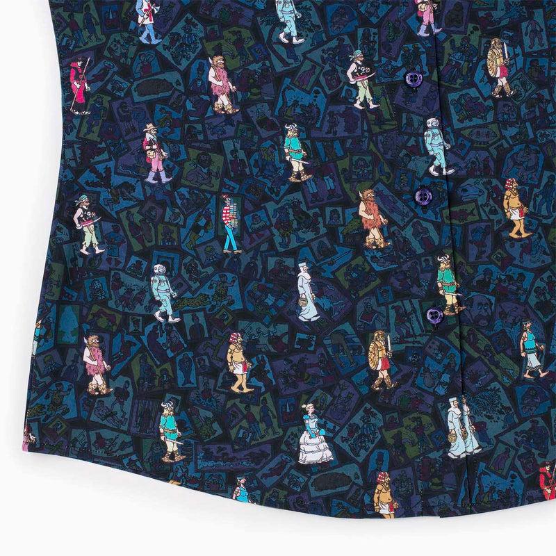RSVLTS When's Waldo? Women's KUNUFLEX Short Sleeve Shirt in Blue — detail 7