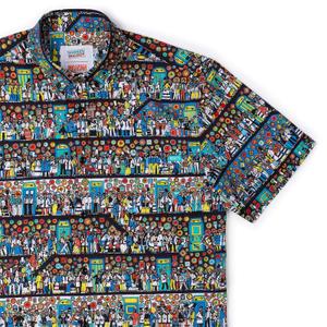 RSVLTS The Corridors of Time KUNUFLEX Short Sleeve Shirt in Multicolor — front view
