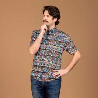 RSVLTS The Corridors of Time KUNUFLEX Short Sleeve Shirt in Multicolor — detail 2