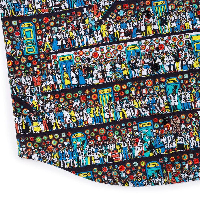 RSVLTS The Corridors of Time KUNUFLEX Short Sleeve Shirt in Multicolor — detail 7