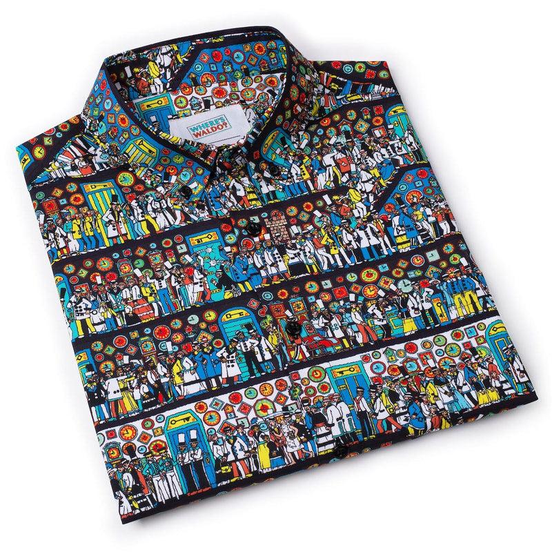RSVLTS The Corridors of Time KUNUFLEX Short Sleeve Shirt in Multicolor — detail 8