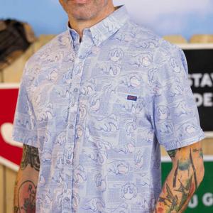 RSVLTS Get a Grip KUNUFLEX Short Sleeve Shirt in Blue — front view