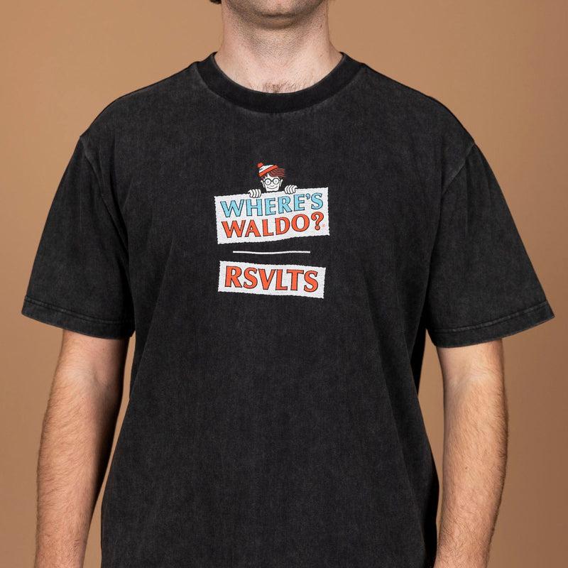 RSVLTS The Man in Question Vintage Crewneck Tee in Black — detail 4