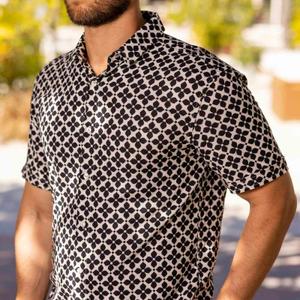 RSVLTS Monte Carlo Bamboo Short Sleeve Shirt in Black — front view