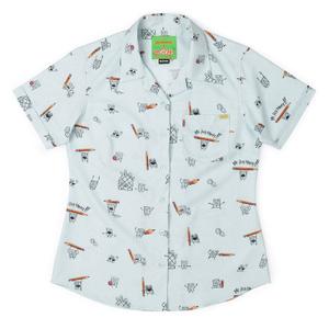 RSVLTS Me Hoy Minoy!! Women's KUNUFLEX Short Sleeve Shirt in Blue — front view