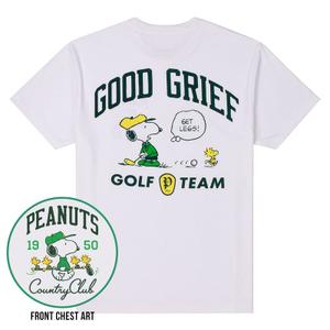 RSVLTS Peanuts Country Club Crewneck Tee in White — front view