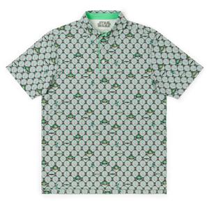 RSVLTS Grogu Gallery All-Day Polo in Green — front view