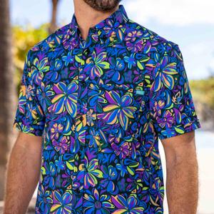 RSVLTS Ultraviolet KUNUFLEX Short Sleeve Shirt in Purple — front view
