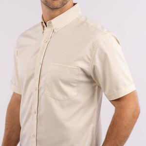 RSVLTS Cannoli KUNUFLEX Short Sleeve Shirt in Neutral — front view