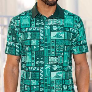 RSVLTS Tiki All-Day Polo in Green — front view