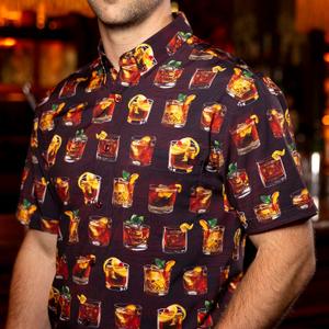 RSVLTS Good Old Fashioned KUNUFLEX Short Sleeve Shirt in Brown — front view