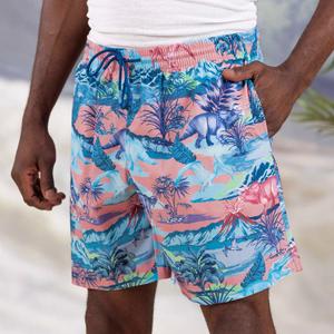 RSVLTS Dino Pop Hybrid Shorts in Blue — front view