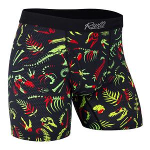 RSVLTS Fossil Records Single-Pack Boxer Briefs in Black — front view