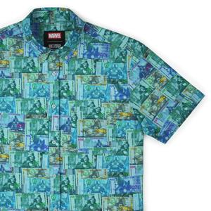 RSVLTS Victor's Spoils KUNUFLEX Short Sleeve Shirt in Blue — front view