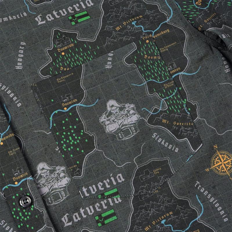 RSVLTS The Legend of Latveria KUNUFLEX Short Sleeve Shirt in Green — detail 3