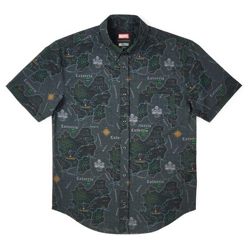 RSVLTS The Legend of Latveria KUNUFLEX Short Sleeve Shirt in Green — detail 5