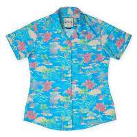 RSVLTS Magnum Tide Women's KUNUFLEX Short Sleeve Shirt in Blue — detail 2
