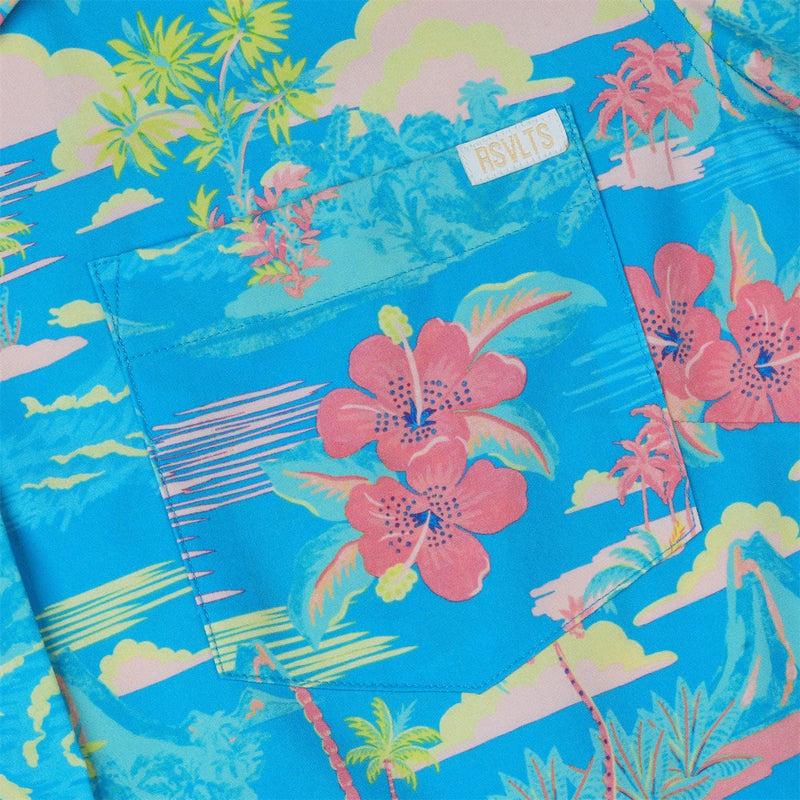 RSVLTS Magnum Tide Women's KUNUFLEX Short Sleeve Shirt in Blue — detail 4