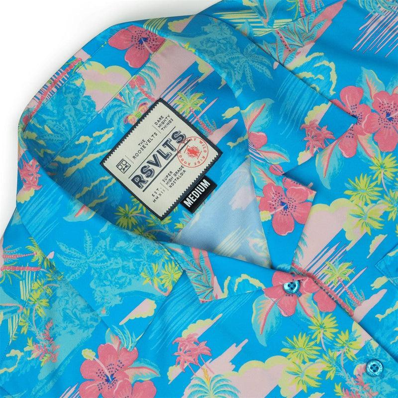 RSVLTS Magnum Tide Women's KUNUFLEX Short Sleeve Shirt in Blue — detail 6