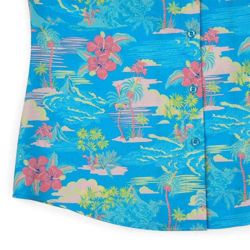RSVLTS Magnum Tide Women's KUNUFLEX Short Sleeve Shirt in Blue — detail 7
