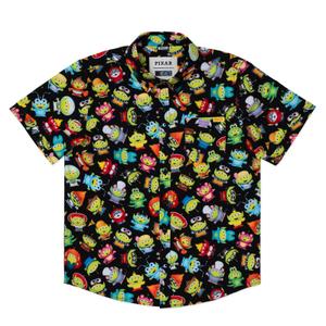 RSVLTS Cosmic Costumes Youth KUNUFLEX Short Sleeve Shirt in Black — front view