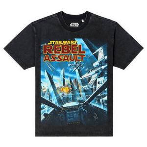 RSVLTS Rebel Assault Vintage Crewneck Tee in Black — front view