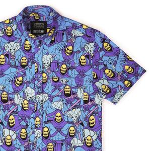 RSVLTS Nyahahaha! KUNUFLEX Short Sleeve Shirt in Blue — front view