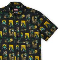 RSVLTS Shock Doc KUNUFLEX Short Sleeve Shirt in Black — front view