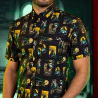 RSVLTS Shock Doc KUNUFLEX Short Sleeve Shirt in Black — detail 4