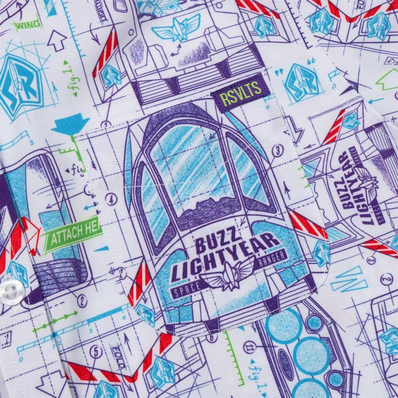 RSVLTS Space Ranger Schematics Youth KUNUFLEX Short Sleeve Shirt in Blue — detail 2