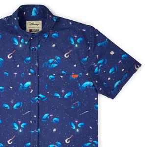 RSVLTS I’d Rather Be Shiny KUNUFLEX Short Sleeve Shirt in Blue — front view