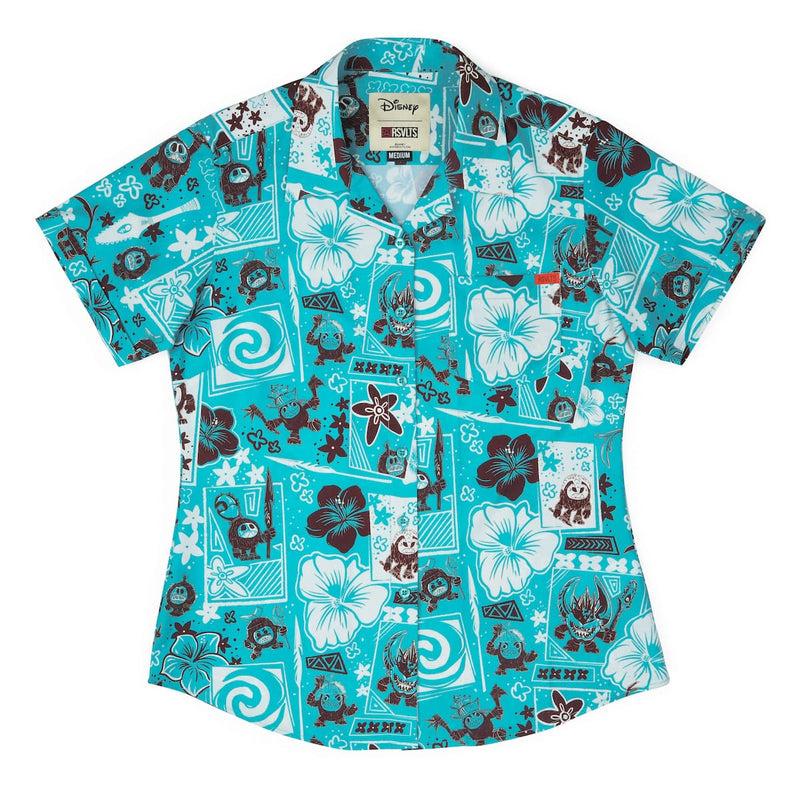 RSVLTS Fear the Kakamora Women's KUNUFLEX Short Sleeve Shirt in Blue — detail 2