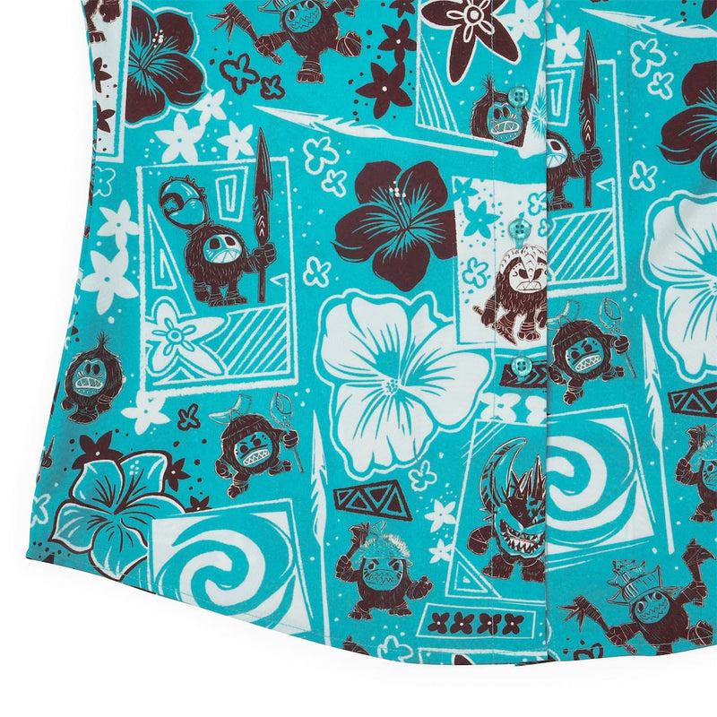 RSVLTS Fear the Kakamora Women's KUNUFLEX Short Sleeve Shirt in Blue — detail 7