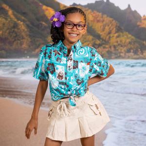 RSVLTS Fear the Kakamora Youth KUNUFLEX Short Sleeve Shirt in Blue — front view