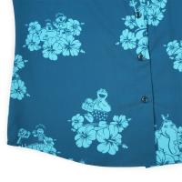 RSVLTS Petal Party Women's KUNUFLEX Short Sleeve Shirt in Blue — detail 4
