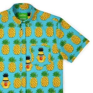 RSVLTS Bert-apple KUNUFLEX Short Sleeve Shirt in Green — front view