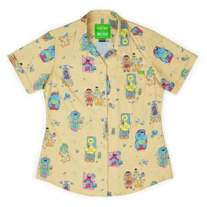 RSVLTS Sunny Daze Women's KUNUFLEX Short Sleeve Shirt in Yellow — front view