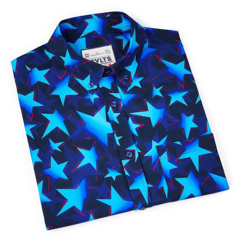 RSVLTS Bold Glory KUNUFLEX Short Sleeve Shirt in Blue — detail 8