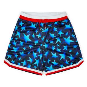 RSVLTS Bold Glory Mesh Shorts in Blue — front view