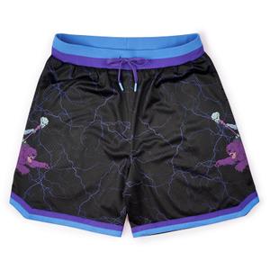 RSVLTS Purrr-fectly Evil Mesh Shorts in Black — front view