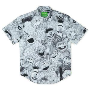 RSVLTS Hyperreal Hijinks KUNUFLEX Short Sleeve Shirt in Black — front view