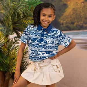 RSVLTS You’re Welcome Youth All-Day Polo in Blue — front view