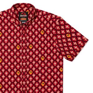 RSVLTS The Past Preserved Bamboo Short Sleeve Shirt in Red — front view