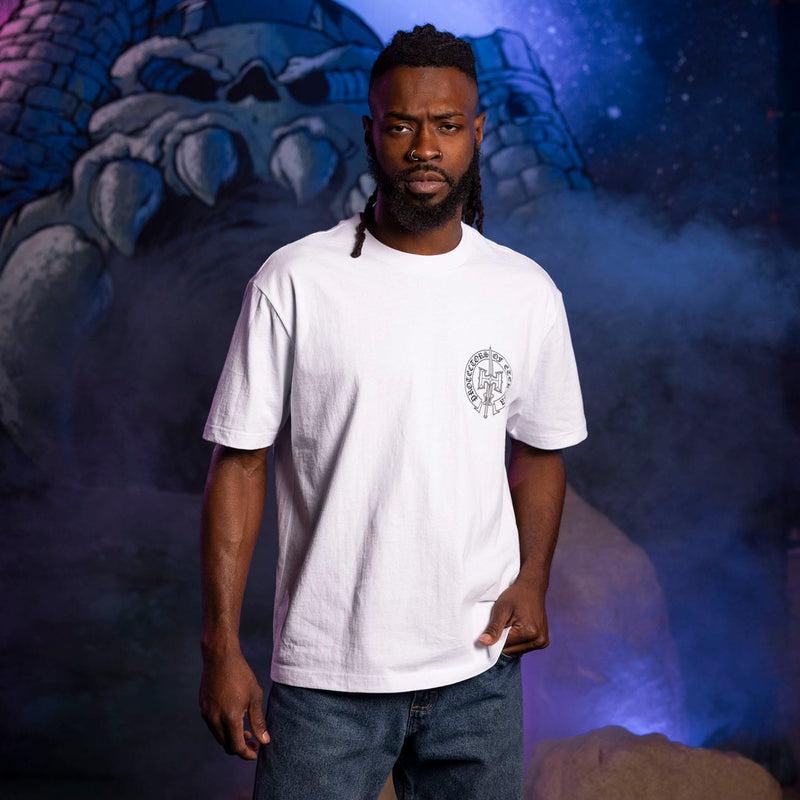 RSVLTS Protectors of Eternia Vintage Crewneck Tee in White — detail 2